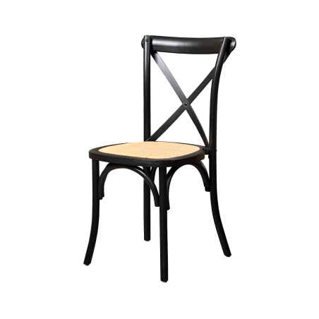 Medinė restorano kėdė CROSS-BACK TRADITIONAL juodas