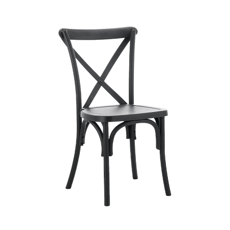 Polipropileninė vestuvių kėdė CROSS-BACK POLYWOOD juoda