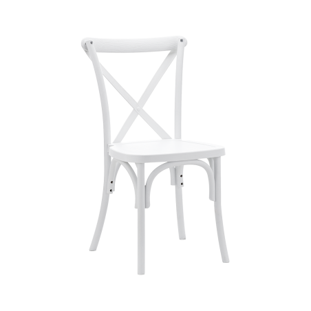 Vestuvių kėdė CROSS-BACK POLYWOOD baltas