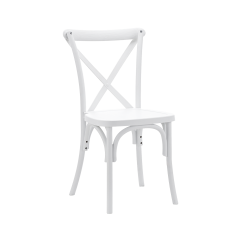 Vestuvių kėdė CROSS-BACK POLYWOOD baltas