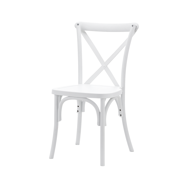 Vestuvių kėdė CROSS-BACK POLYWOOD baltas