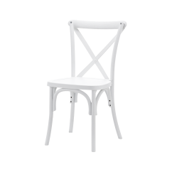 Vestuvių kėdė CROSS-BACK POLYWOOD baltas