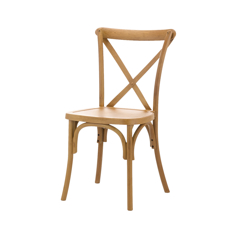 Vestuvių kėdė CROSS-BACK POLYWOOD natūralus