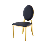 Metalinis vestuvių krėslas GLAMOUR ALL TAP auksinė–juoda