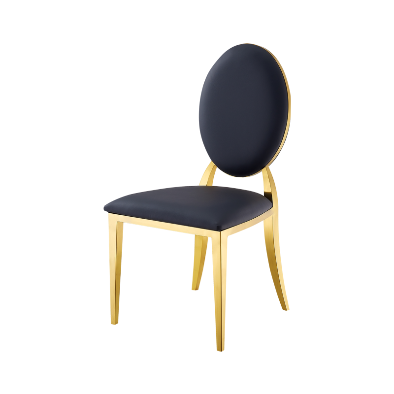Metalinis vestuvių krėslas GLAMOUR ALL TAP auksinė–juoda
