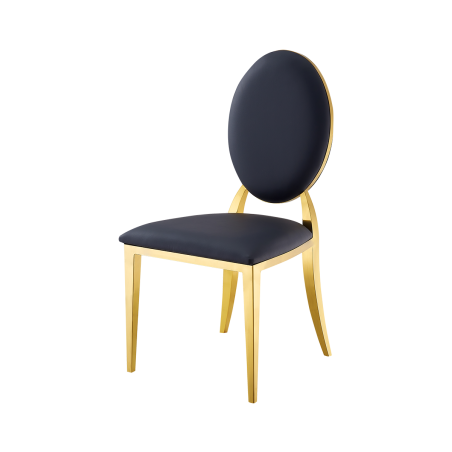 Metalinis vestuvių krėslas GLAMOUR ALL TAP auksinė–juoda