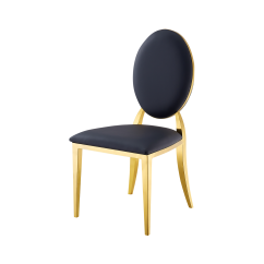Metalinis vestuvių krėslas GLAMOUR ALL TAP auksinė–juoda