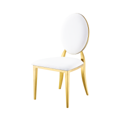 Metalinis vestuvių krėslas GLAMOUR ALL TAP auksinė–balta
