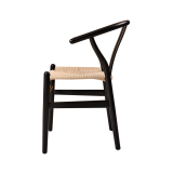 Medinė restorano kėdė WISHBONE juodas