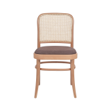 Medinė restorano kėdė LOOMI 811 rattan ruda sėdynė