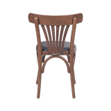 Medinė restorano kėdė LEGEND ėdynė iš juodos eko odos