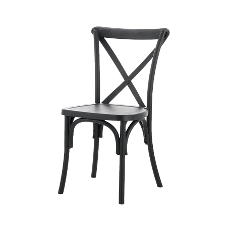 Medinė restorano kėdė CROSS-BACK WOOD juoda