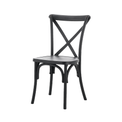 Medinė restorano kėdė CROSS-BACK WOOD juoda