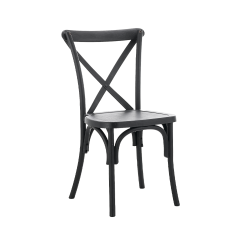 Medinė restorano kėdė CROSS-BACK WOOD juoda