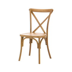 Medinė restorano kėdė CROSS-BACK WOOD šviesus rustikinis