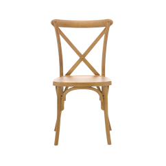 Medinė restorano kėdė CROSS-BACK WOOD šviesus rustikinis