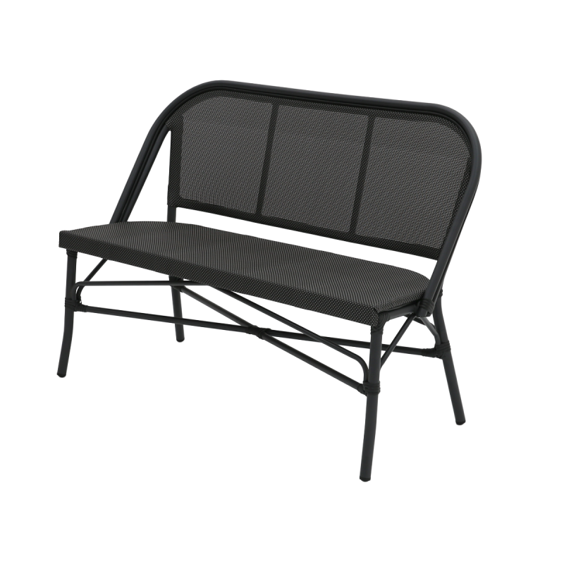 Technorataninis suolas MATTEO BENCH juodai grafito