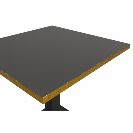 Kavos staliukas OMEGA 68x68 antracitas su šlifuoto aukso briauna