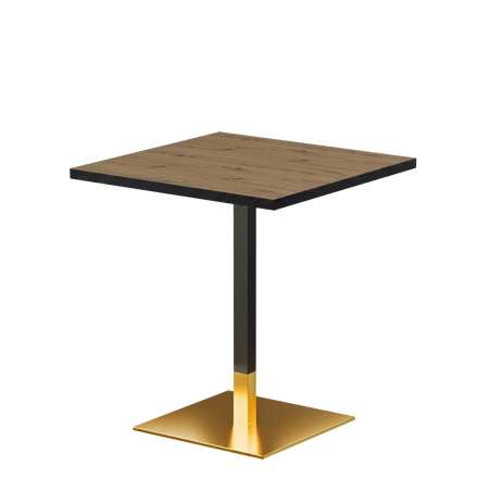Kavos staliukas OMEGA 68x68 artisan ąžuolas su matinės juodos spalvos briauna