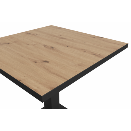 Kavos staliukas OMEGA 68x68 artisan ąžuolas su matinės juodos spalvos briauna