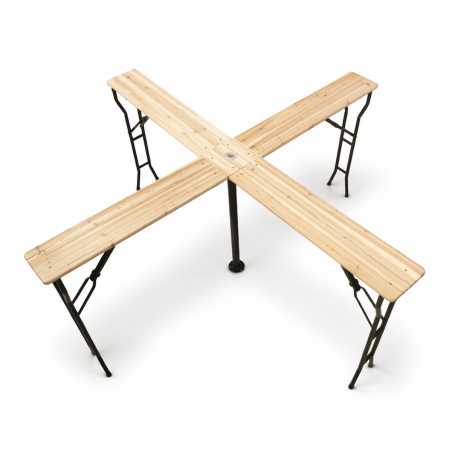 Alaus sodo stalas WOODY CROSS 241x241 eglė